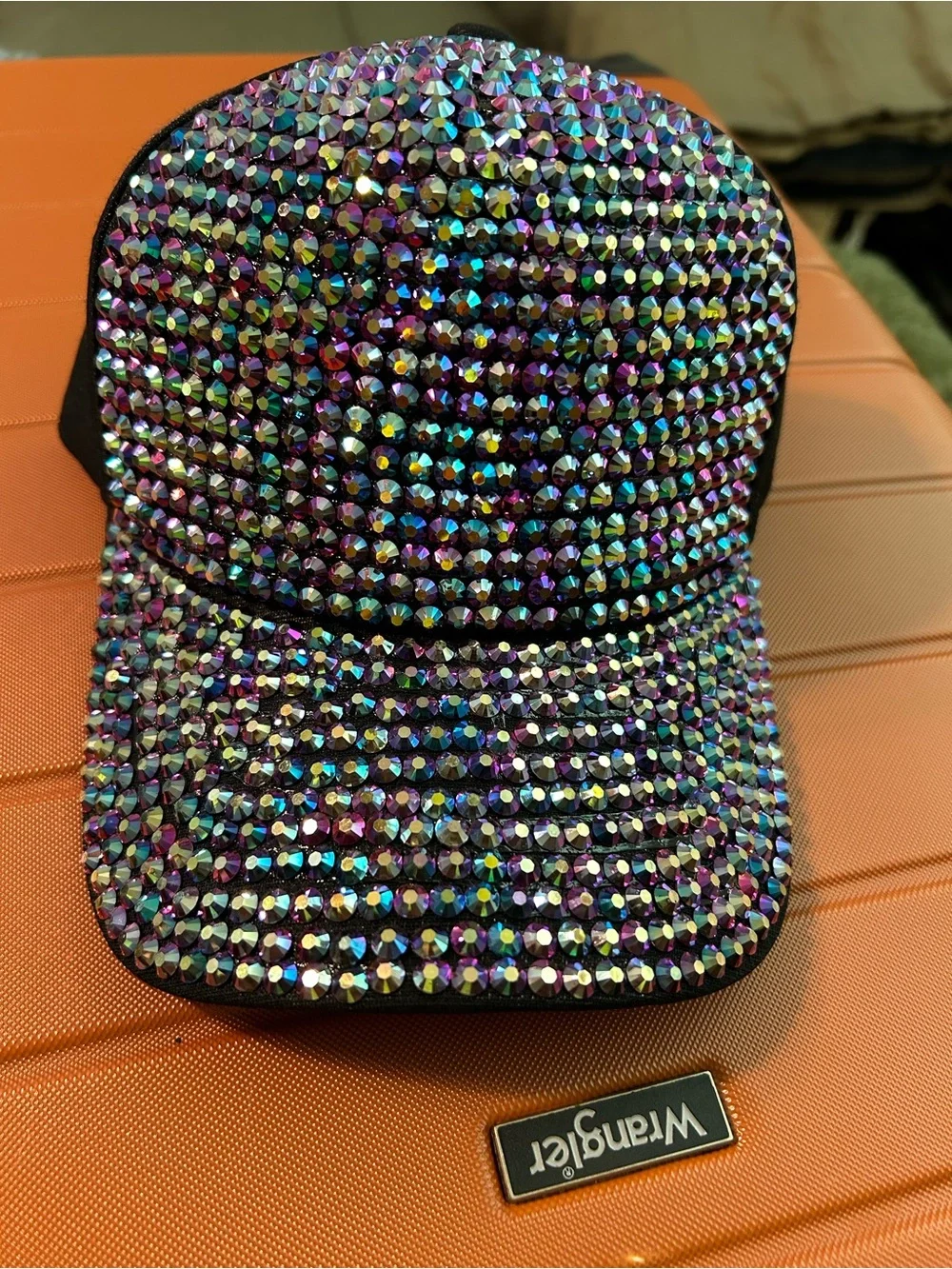 Iridescent Crystal Embellished Baseball Cap